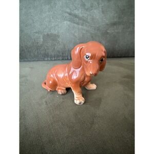 VINTAGE Lefton Dachshund Dog Figurine Porcelain Puppy Japan‎ Wiener Doxie